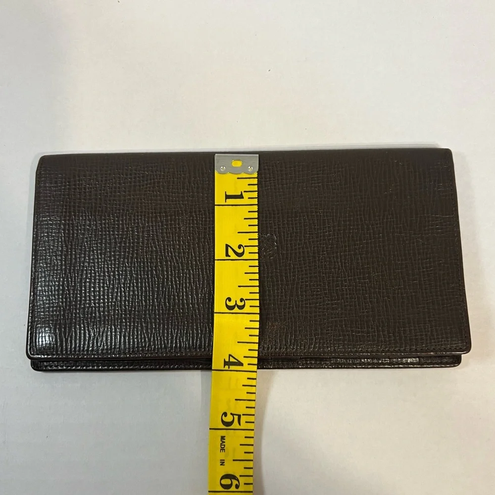 Loewe brown‎ leather anagram bifold long wallet